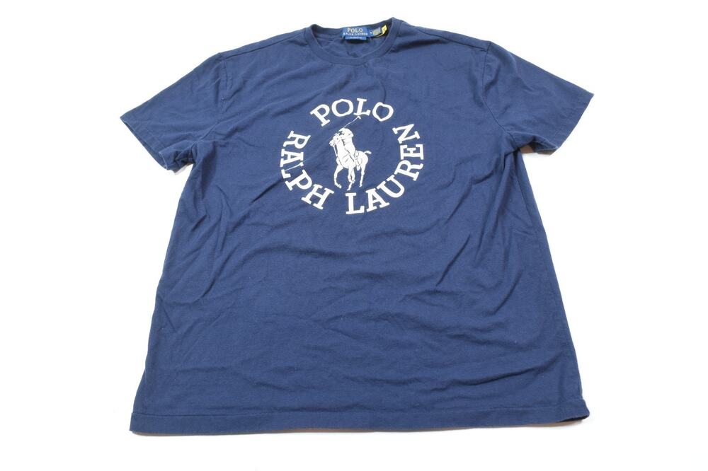 Polo Ralph Lauren Pony Logo T-Shirt Mens Medium Blue Short Sleeve Classic Fit